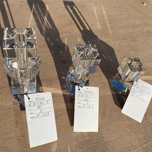 Beautiful 1.5 in Glass Block Candlestick Holders